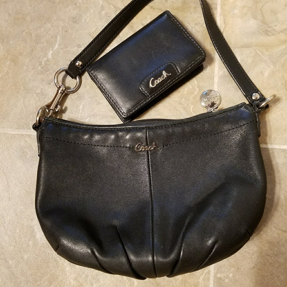 Coach Small Black Leather Bag